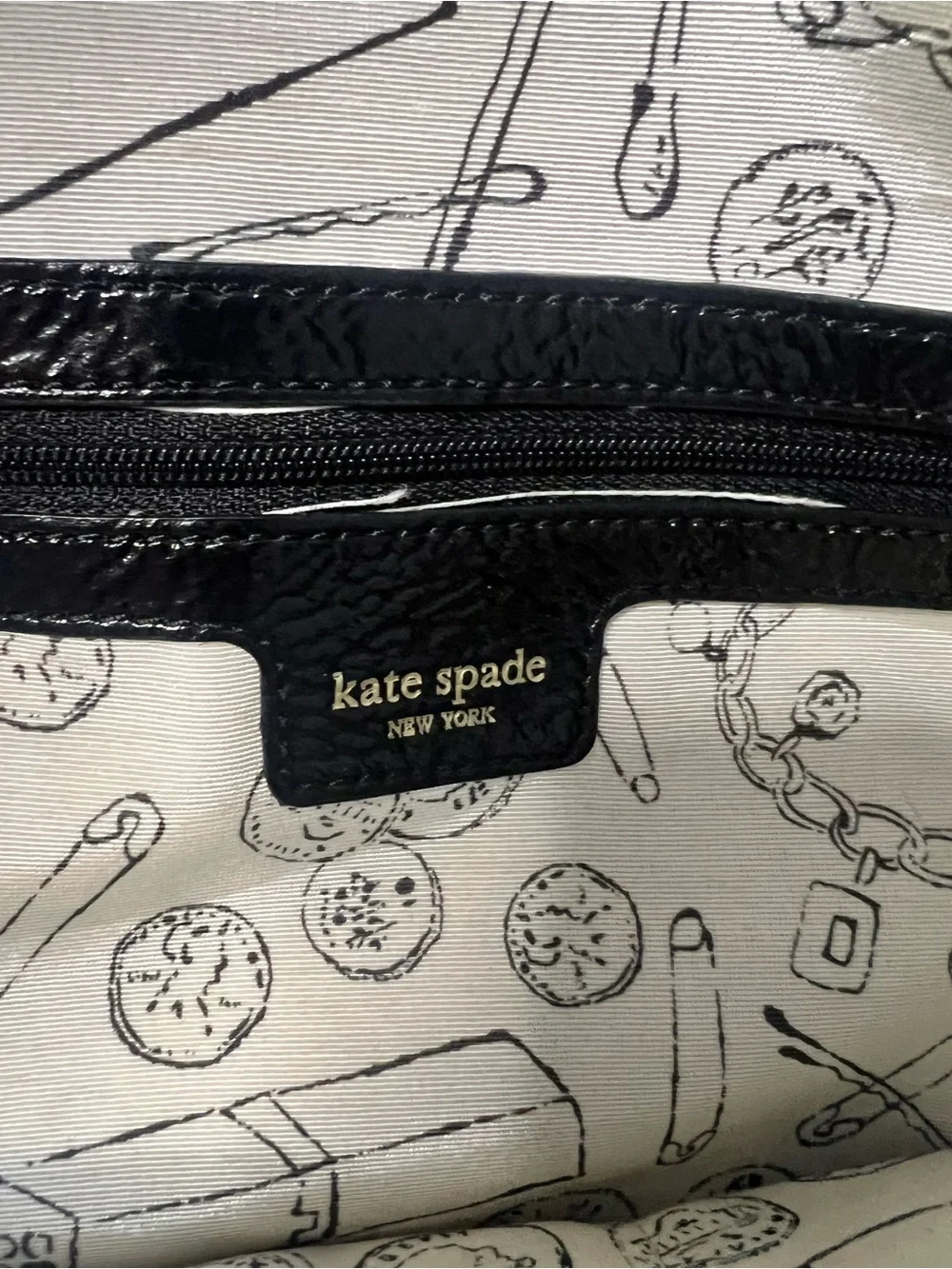 kate spade Black Satin Shoulder Bag with Bow